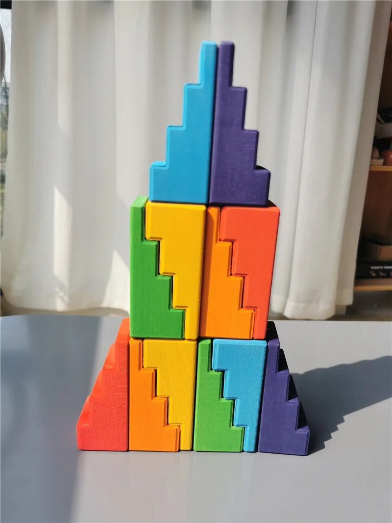 Store stabelklodser i træ til kreativ byggelek