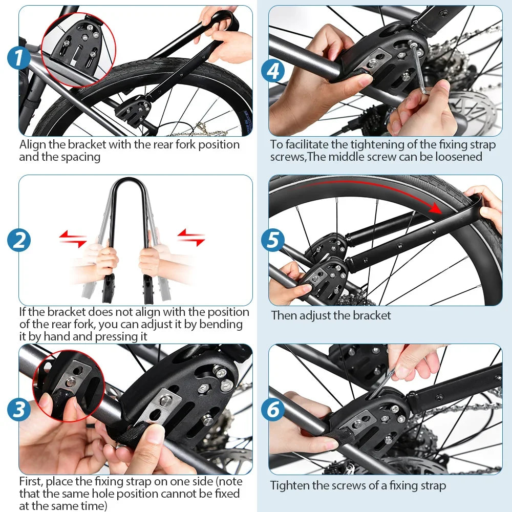 Bagmonteret bagagebærer i aluminiumslegering til mountainbikes/gravelcykler