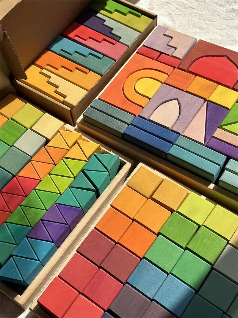 Store stabelklodser i træ til kreativ byggelek