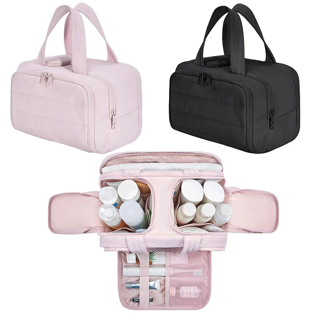 Stor toilettaske med rum – 31 × 14 × 20 cm