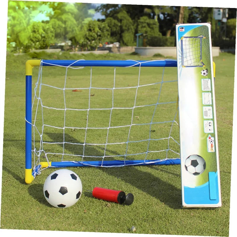Bærbart fodboldmål til børn med pumpe