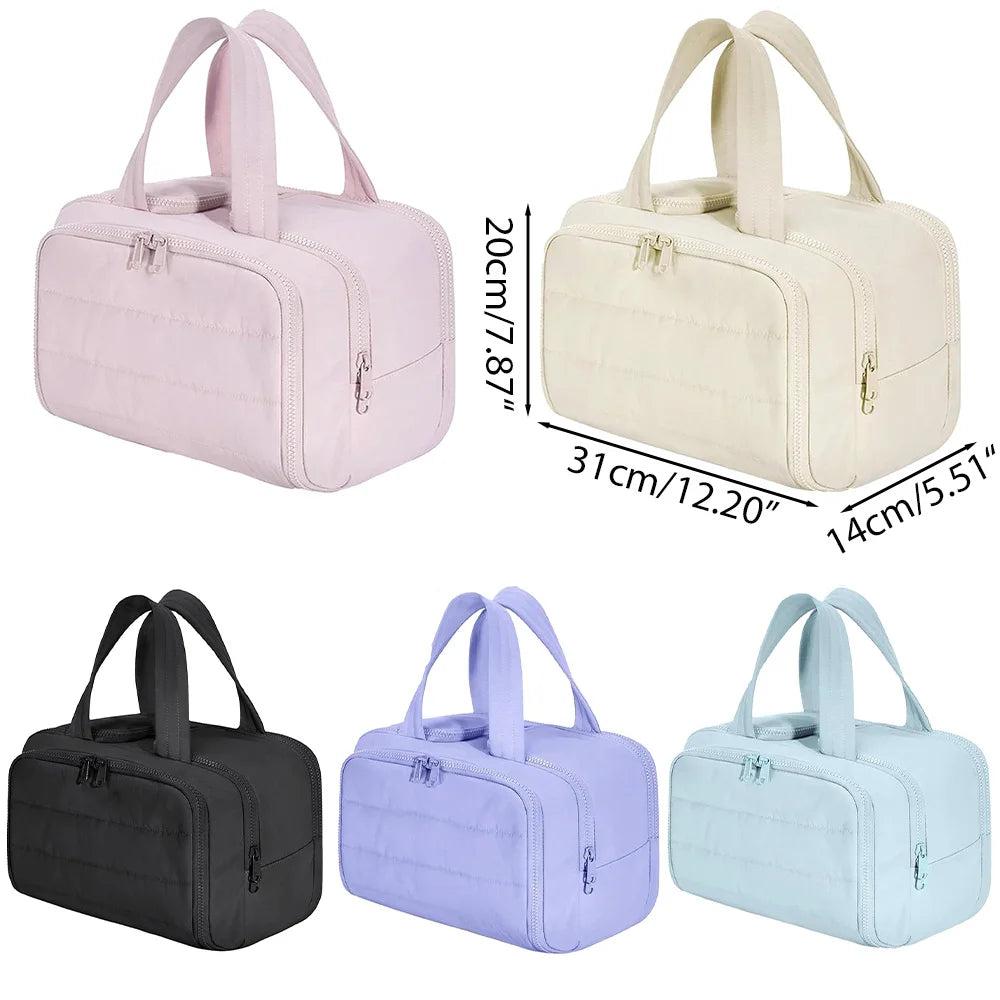 Stor toilettaske med rum – 31 × 14 × 20 cm