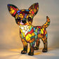 Bordlampe i farvet glas i hundestil – dyreindretning