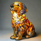 Bordlampe i farvet glas i hundestil – dyreindretning