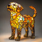 Bordlampe i farvet glas i hundestil – dyreindretning