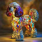 Bordlampe i farvet glas i hundestil – dyreindretning