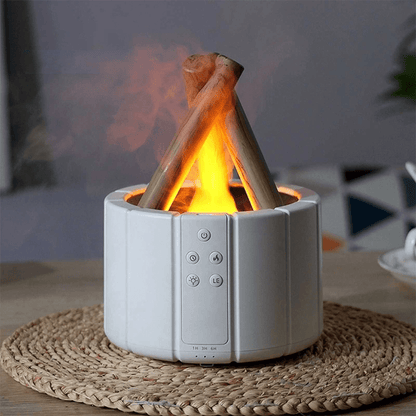 Aromadiffusor med ultralyds-luftfugter og duftolie samt afslappende belysning