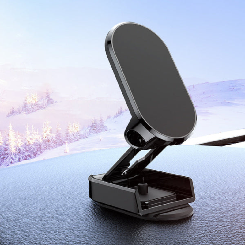 Sammenklappelig magnetisk mobiltelefonholder i metal til bilen