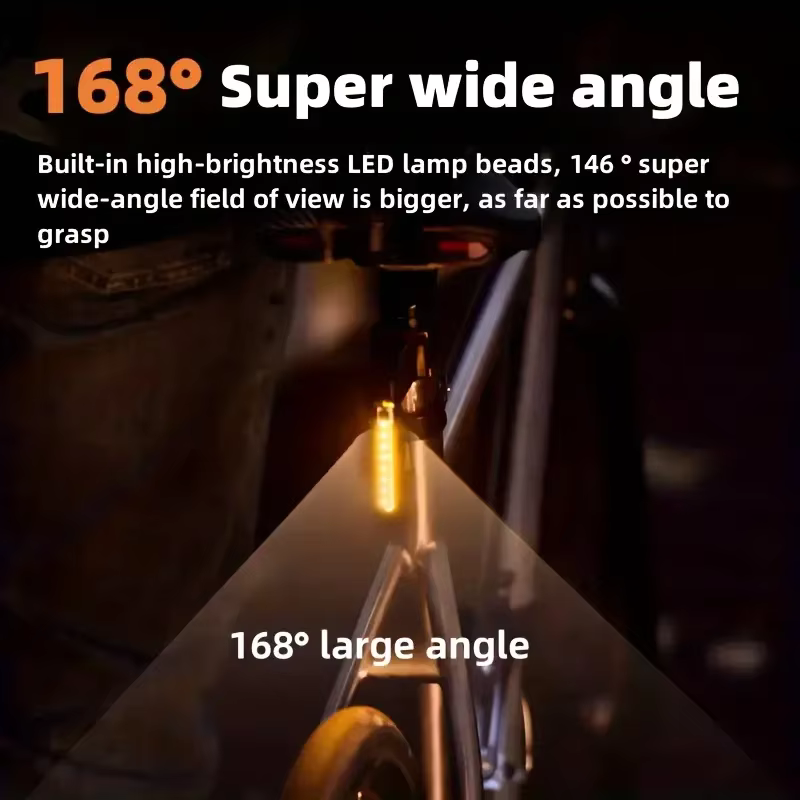Genopladelig LED-cykellygte med USB-C og flere lystilstande
