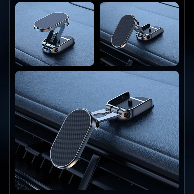Sammenklappelig magnetisk mobiltelefonholder i metal til bilen