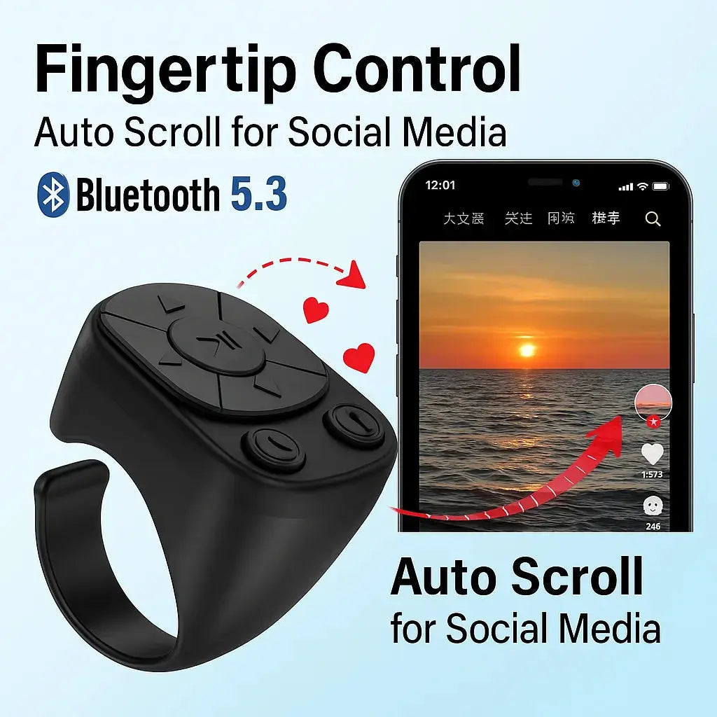 Trådløs telefonscroller - Bluetooth-kameralukker og videoklikker