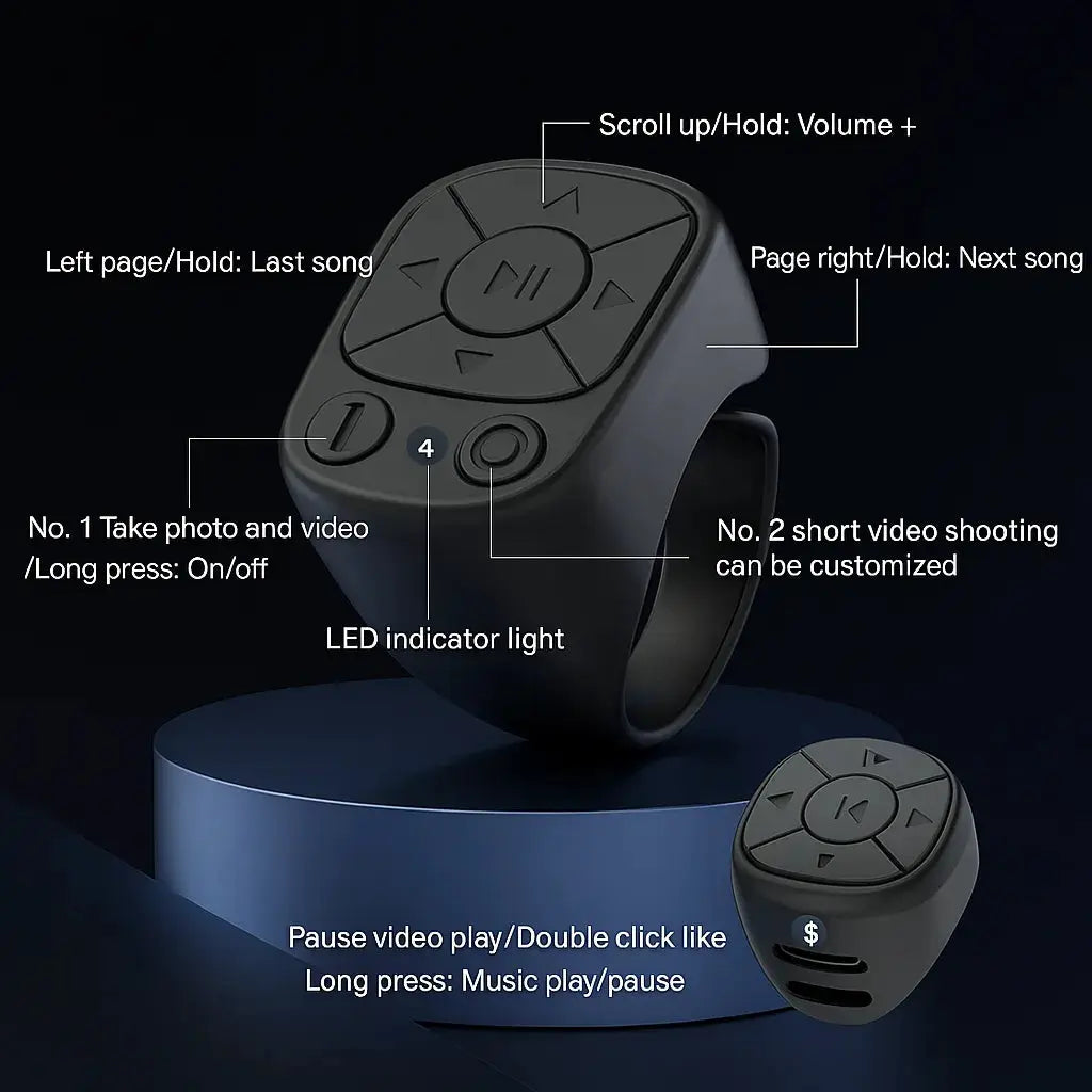 Trådløs telefonscroller - Bluetooth-kameralukker og videoklikker