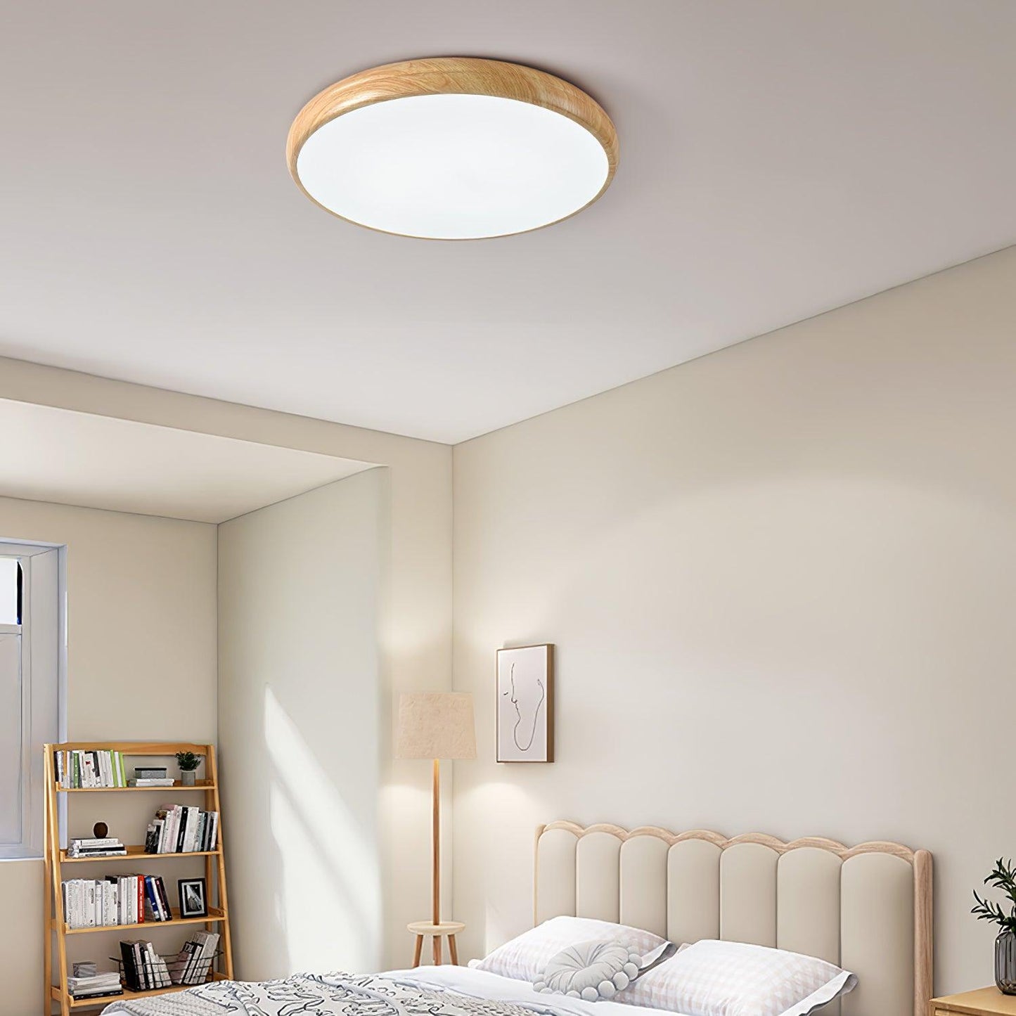 Nordisk loftlampe i træ