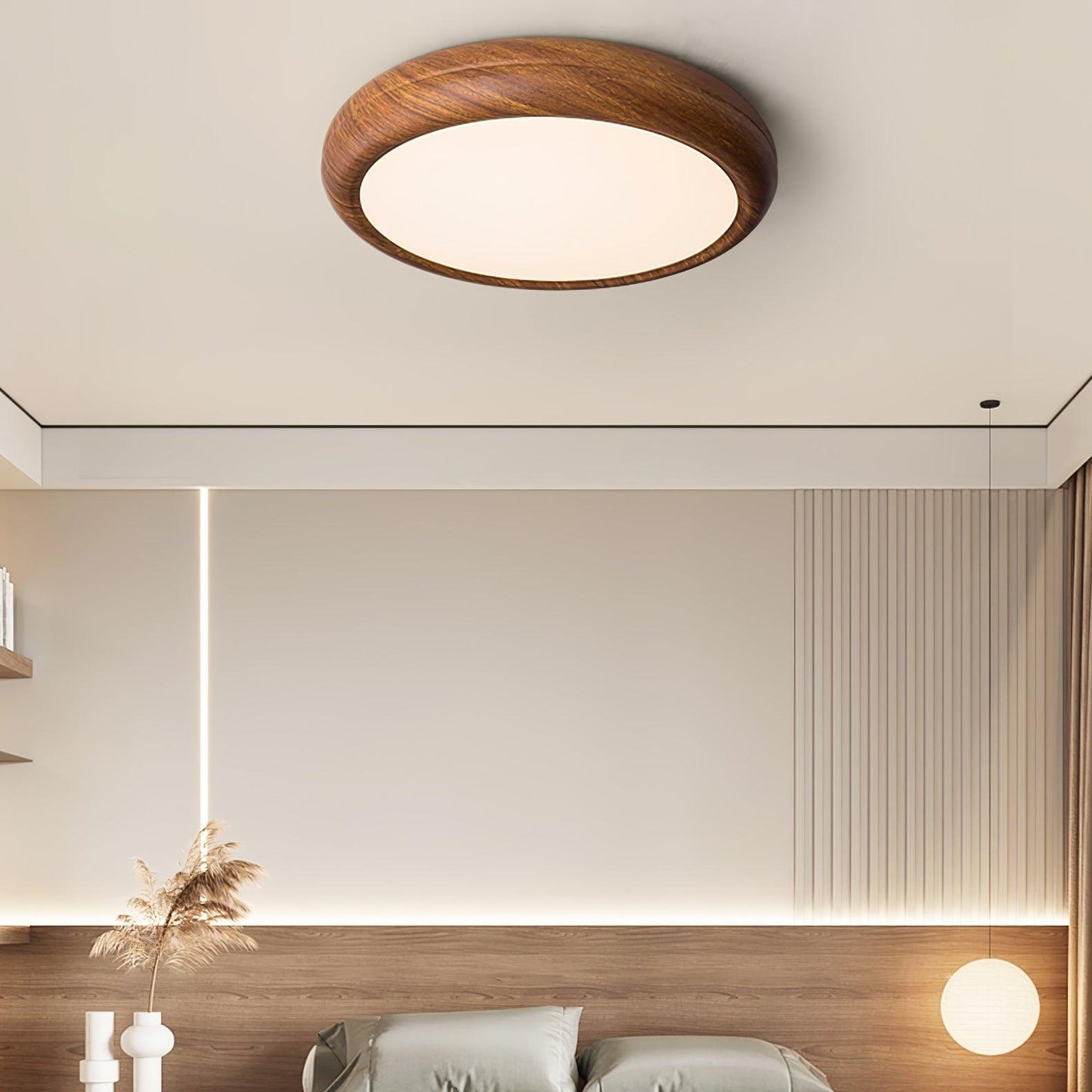 Nordisk loftlampe i træ