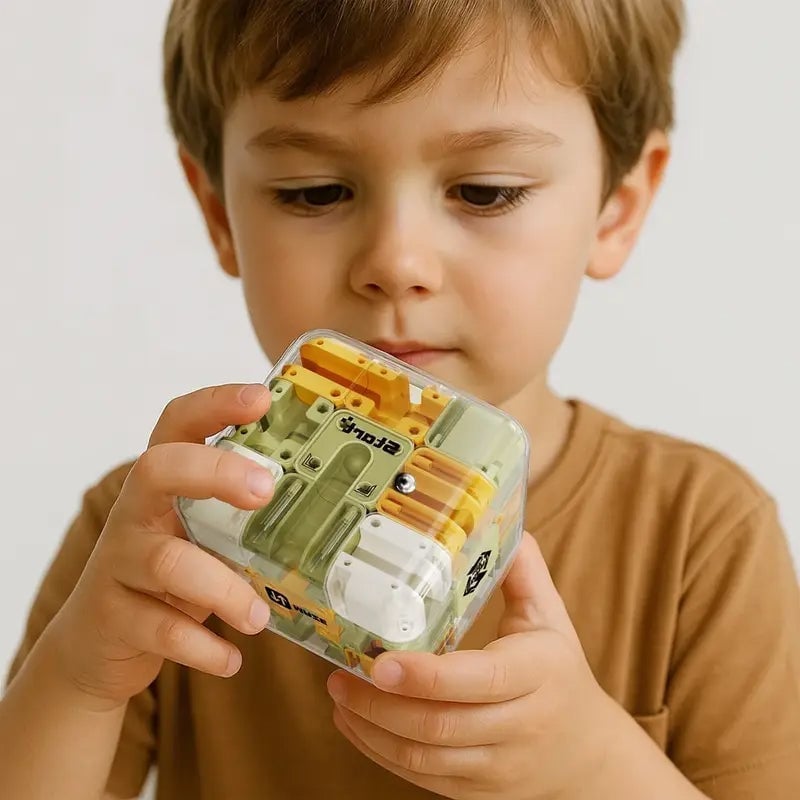 3D rullende kugle labyrint puslespil terning