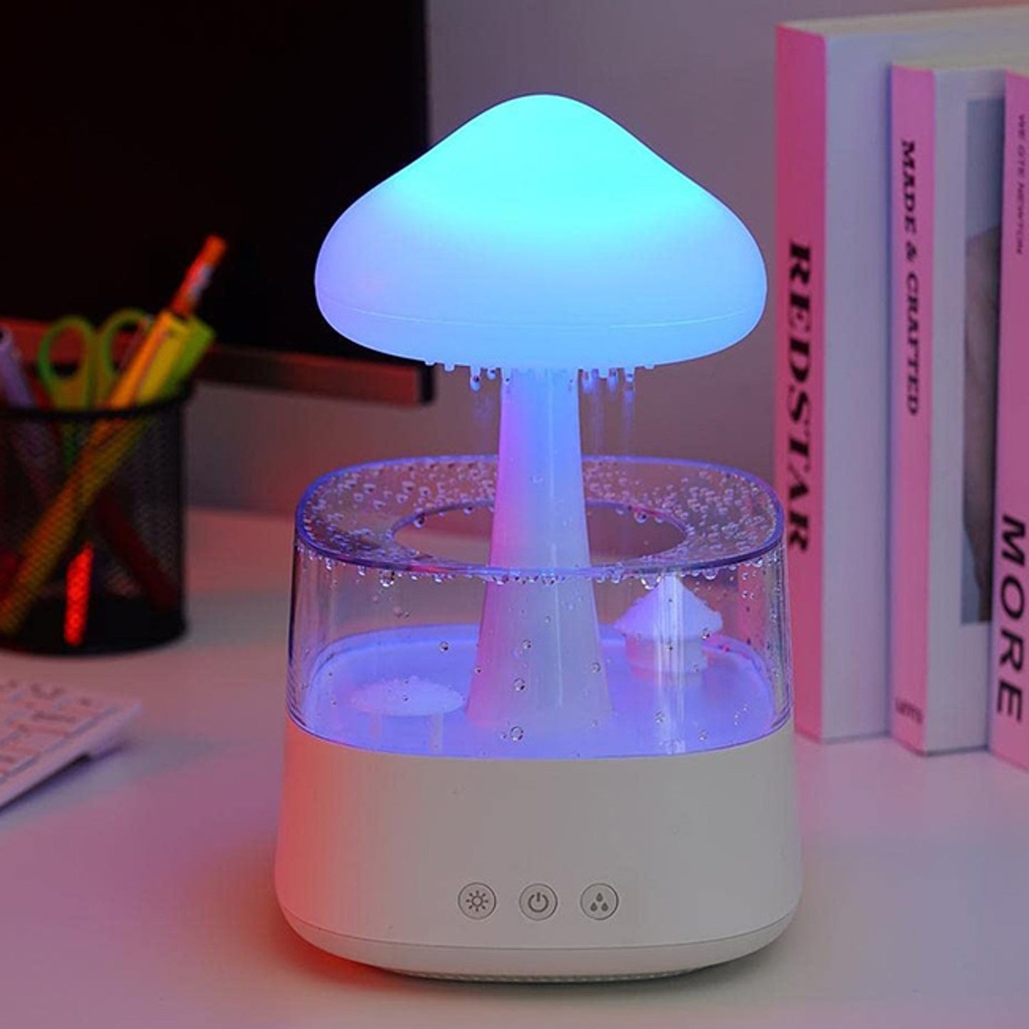 Aromaterapi-diffusor og luftfugter med natlampe