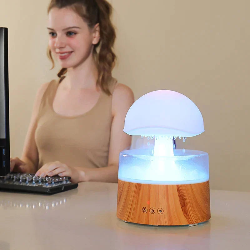 Aromaterapi-diffusor og luftfugter med natlampe