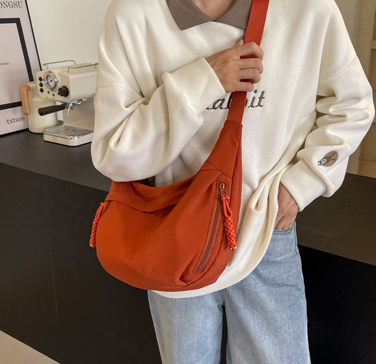 Kvindernes Fashion Plain Colour Crossbody Hobo Bag