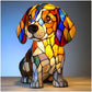 Bordlampe i farvet glas i hundestil – dyreindretning