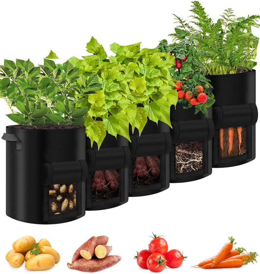 5 pakker 10 gallon plantesække
