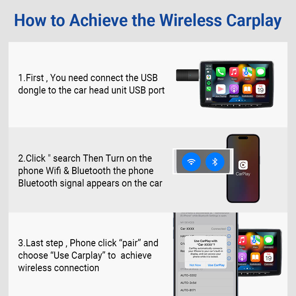 Mini trådløs CarPlay-adapter