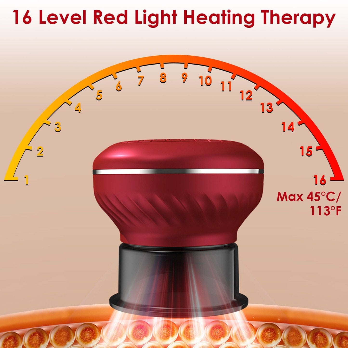 Cupping Therapy Massager med Red Light Heat Therapy