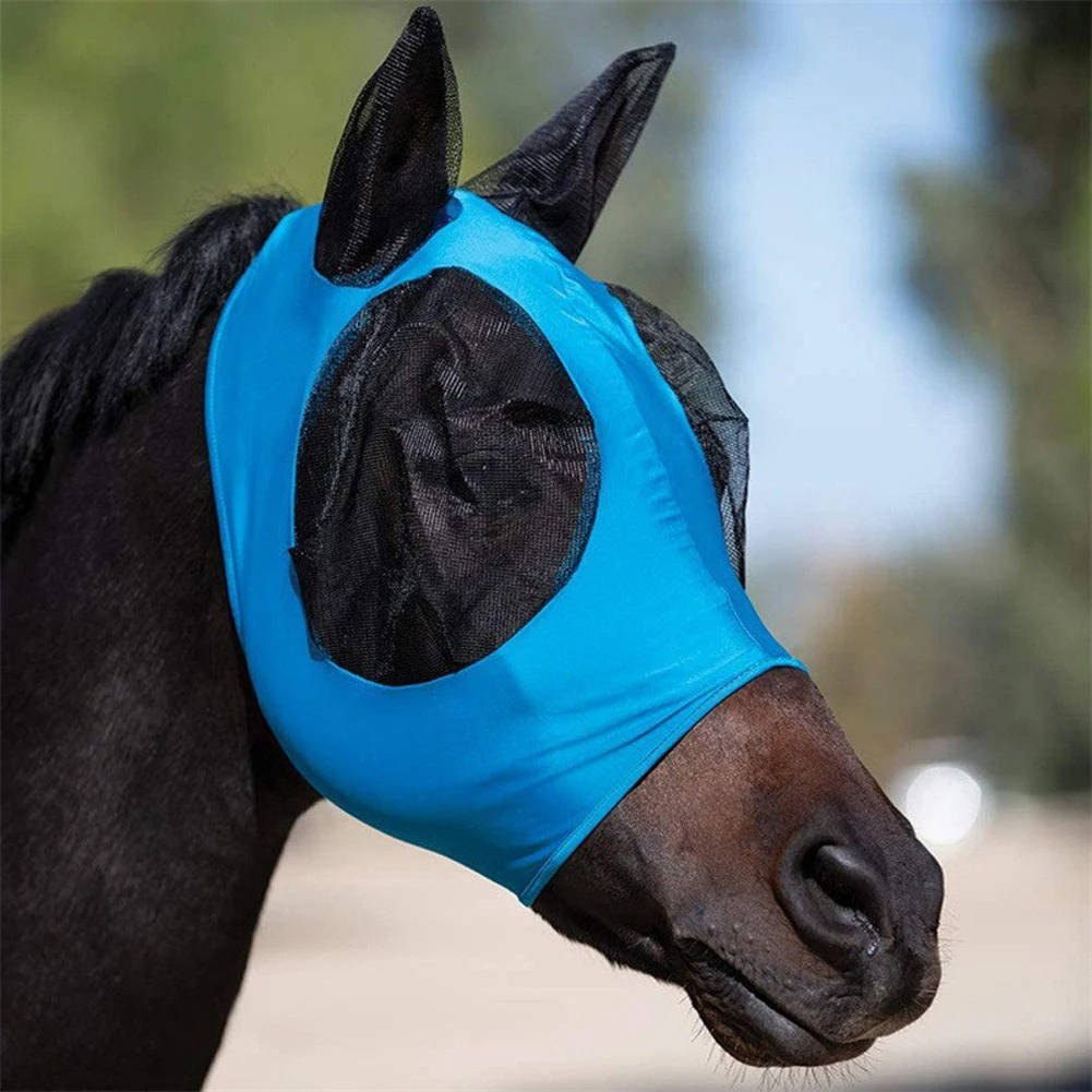Fluemaske til hest med beskyttelse mod insekter