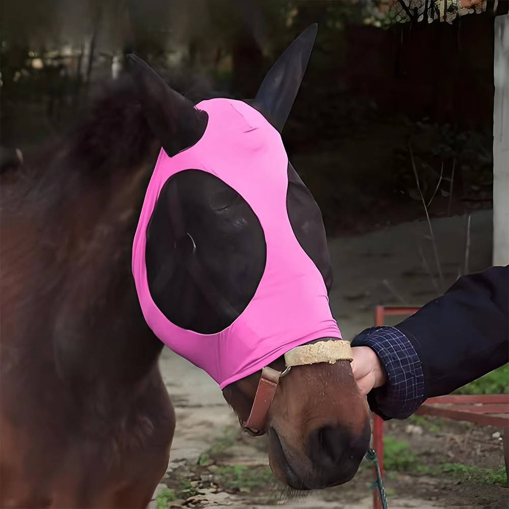 Fluemaske til hest med beskyttelse mod insekter