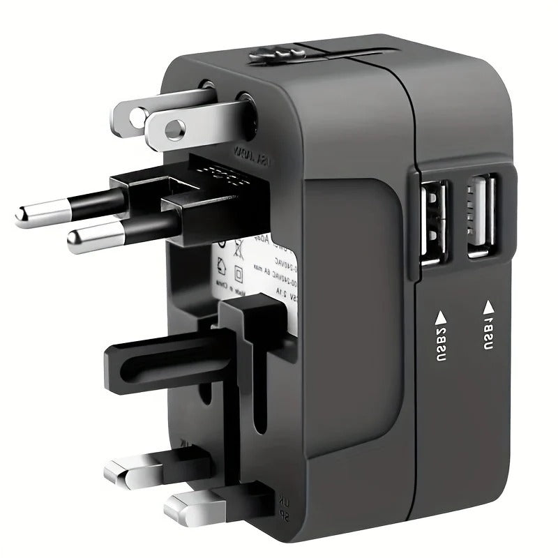 Universal rejseadapter med 2 USB-porte