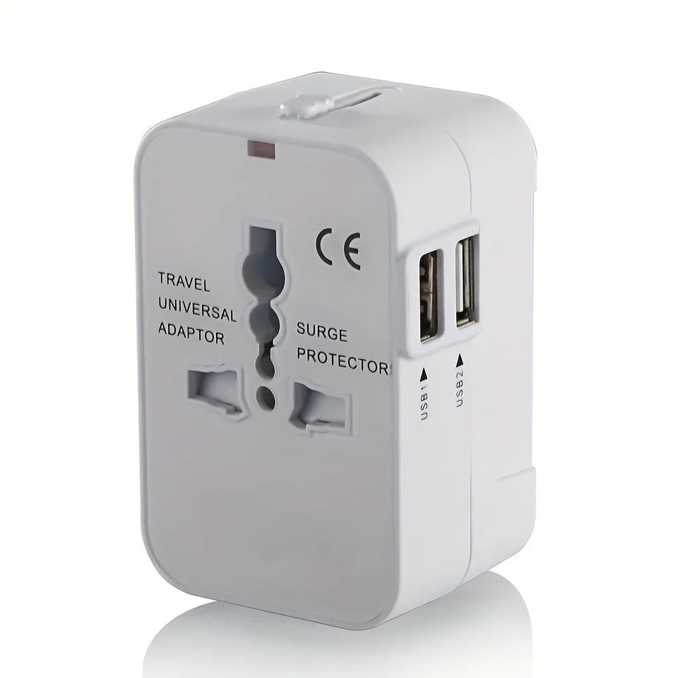 Universal rejseadapter med 2 USB-porte