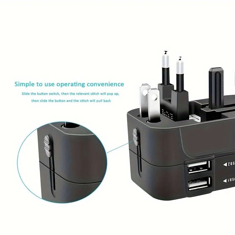 Universal rejseadapter med 2 USB-porte