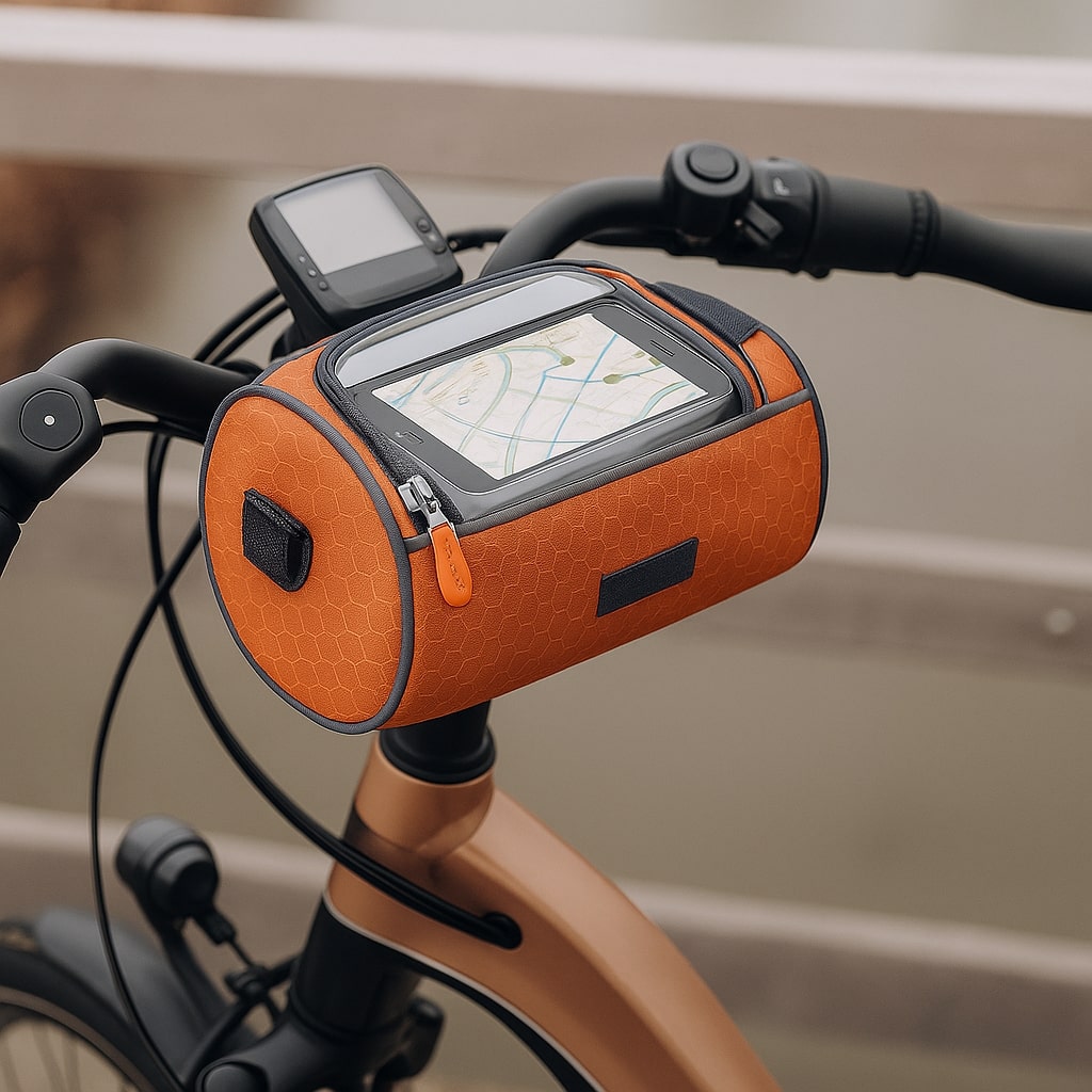 Cykelstyrstaske med berøringsskærm til telefon