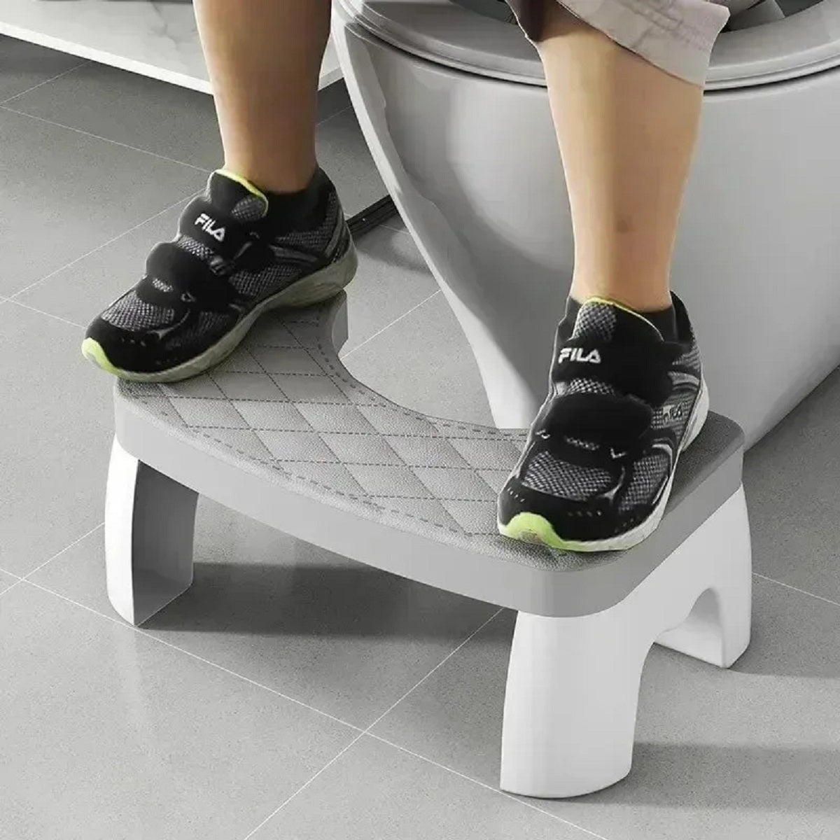 Waterproof Toilet Squat Stool Ergonomic Bathroom Foot Rest for Adults & Kids