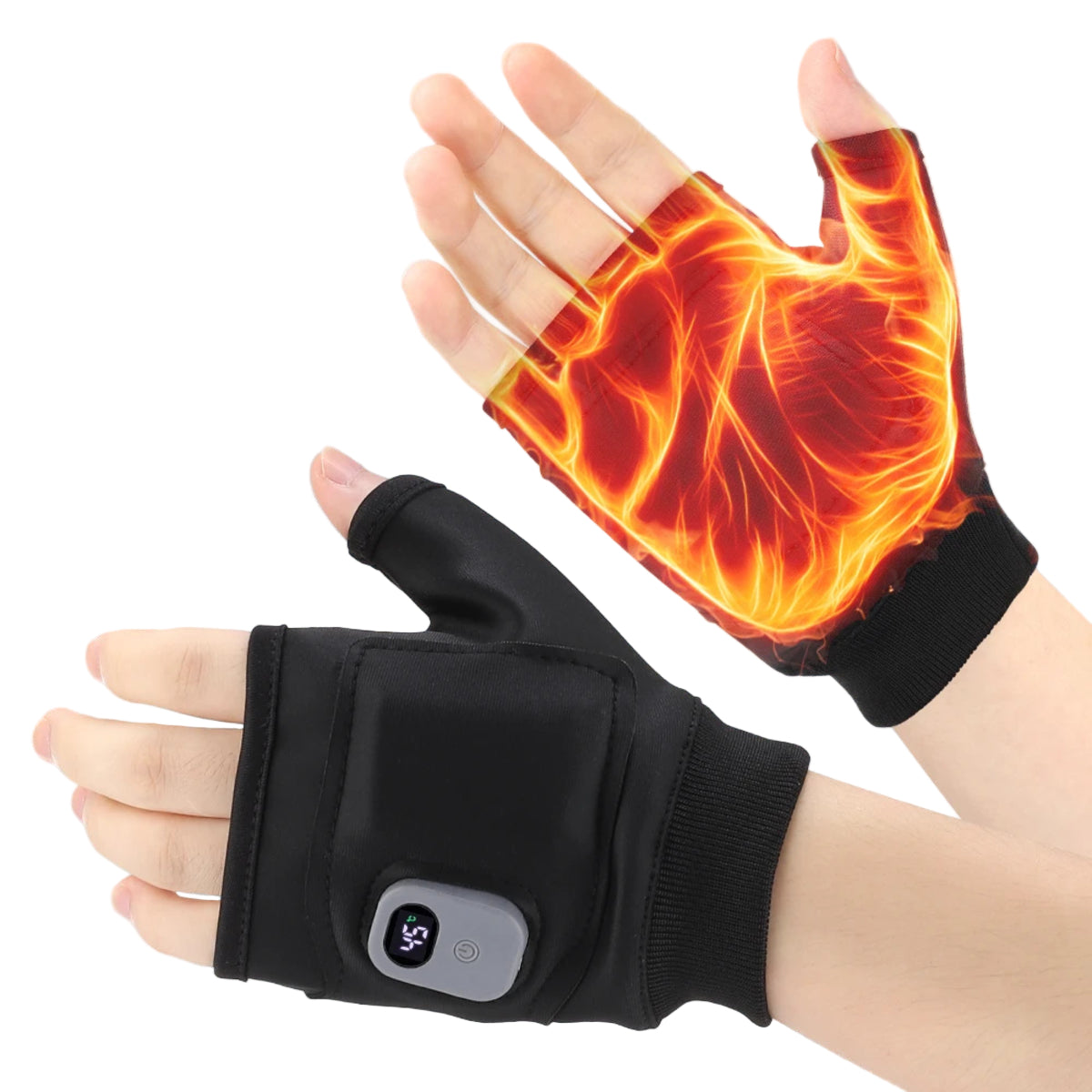 USB-opvarmede fingerløse handsker med touchscreen