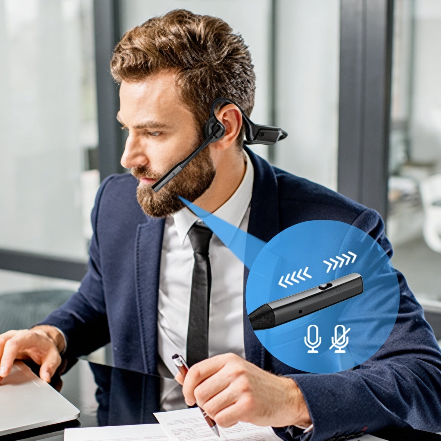 Bluetooth-hovedtelefoner med åben ørekonstruktion