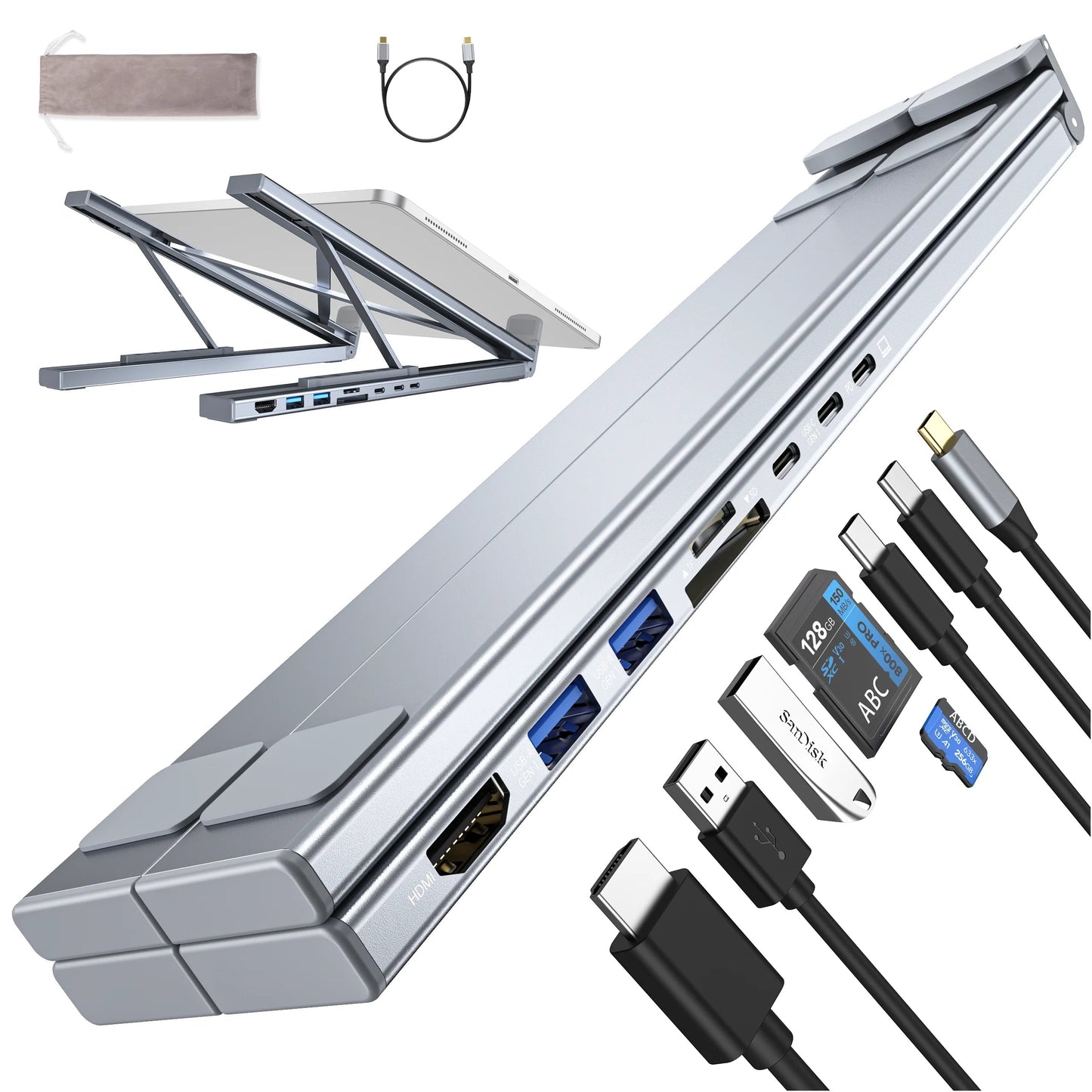 8-i-1 USB-C-dockingstation til bærbar computer