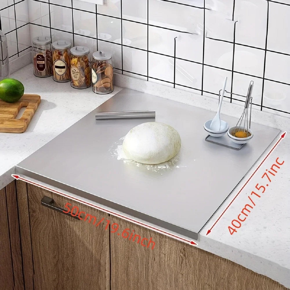 L-Shaped Stainless Steel Cutting Board – Foldable Space-Saving Kitchen Board