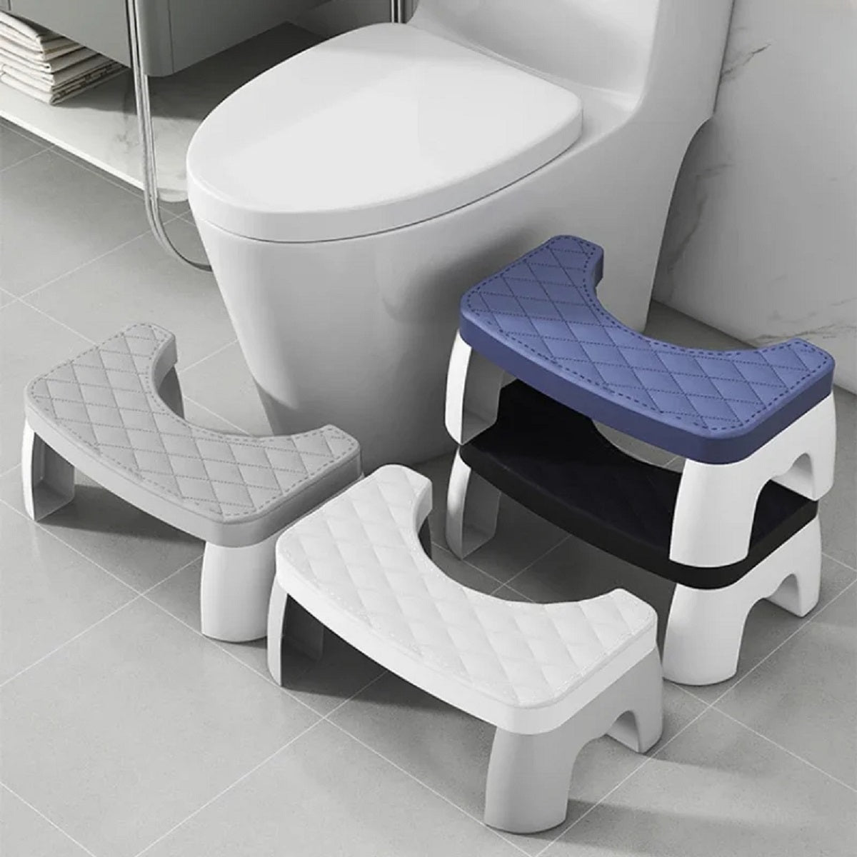 Waterproof Toilet Squat Stool Ergonomic Bathroom Foot Rest for Adults & Kids