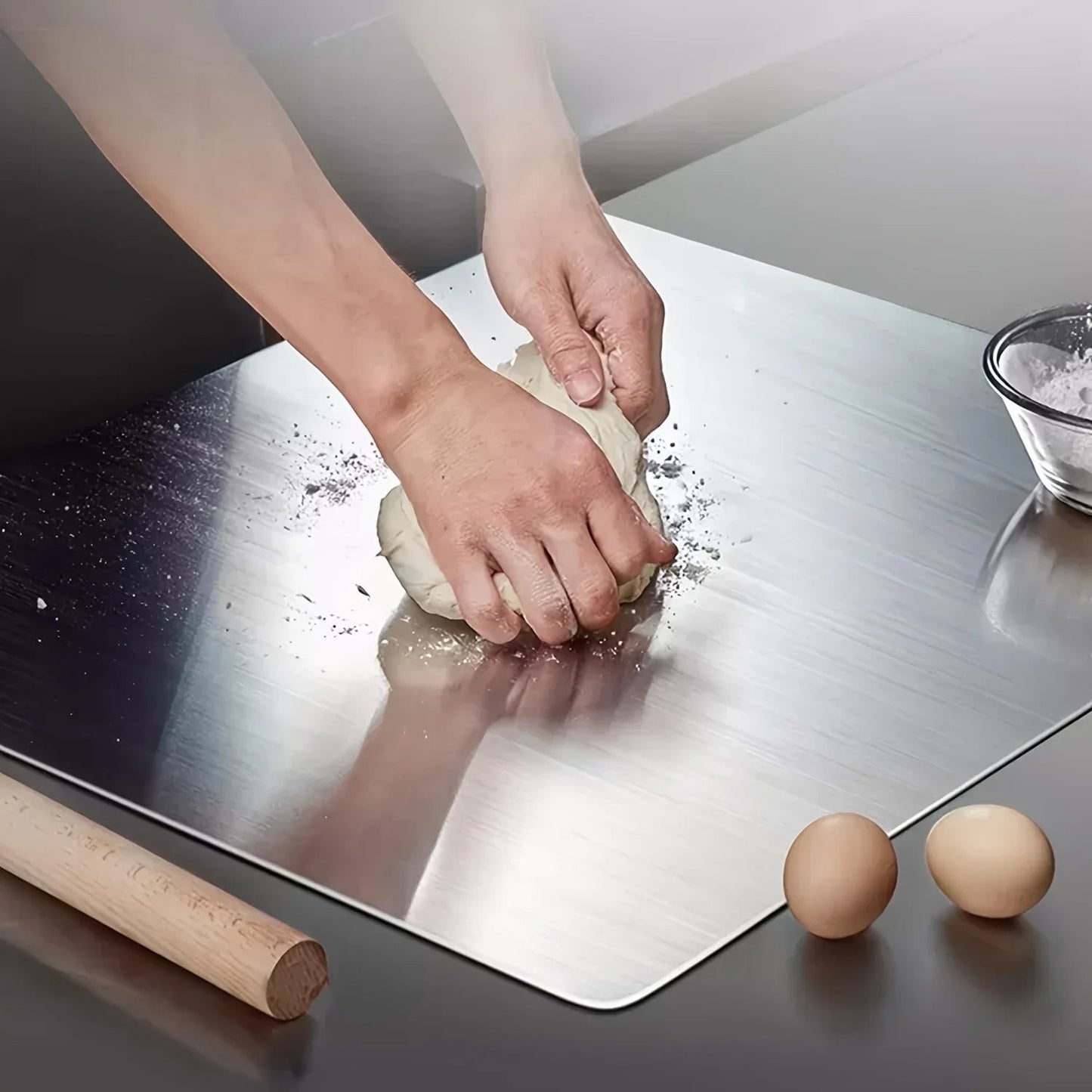 L-Shaped Stainless Steel Cutting Board – Foldable Space-Saving Kitchen Board