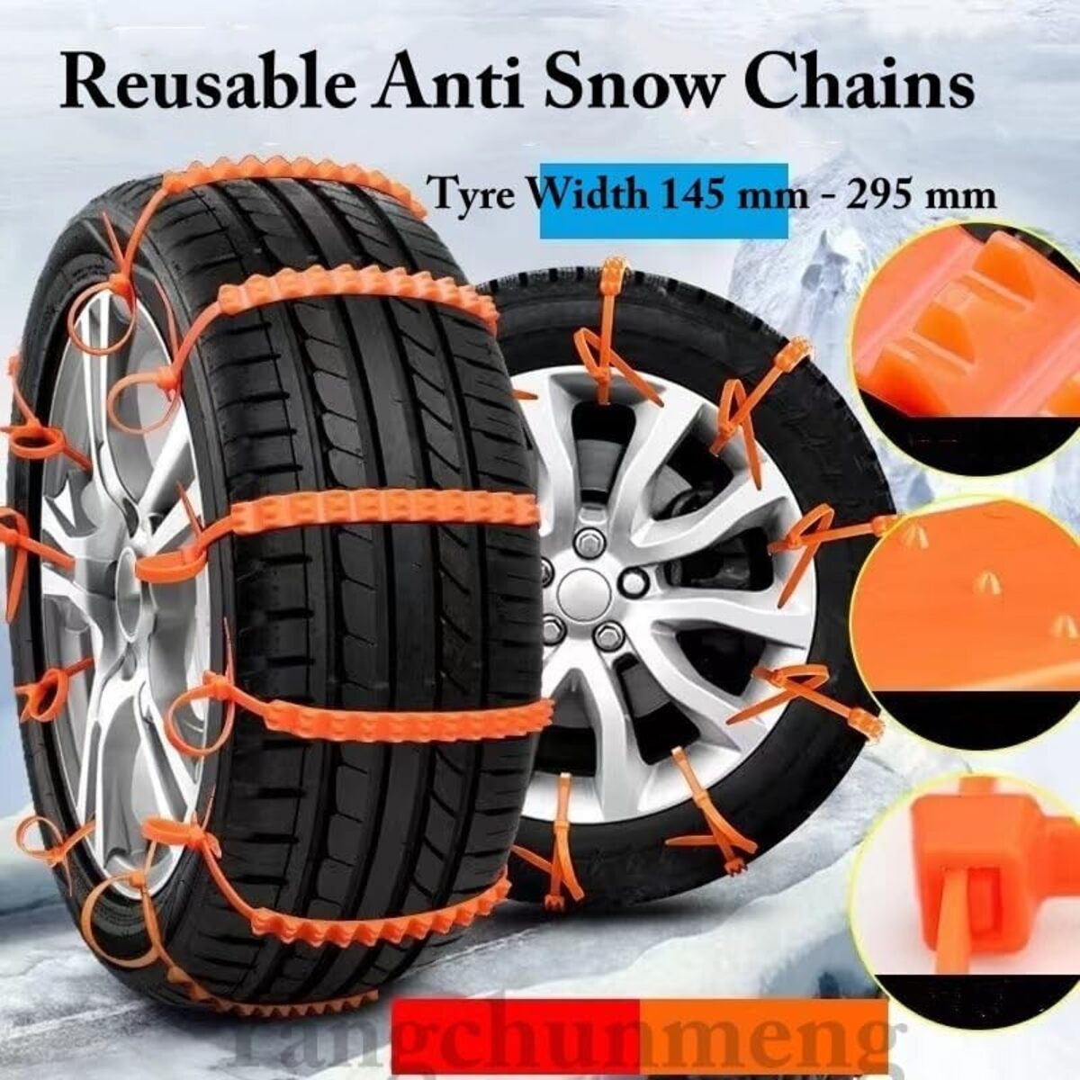 Universelle skridsikre dækbælter til vinterbrug