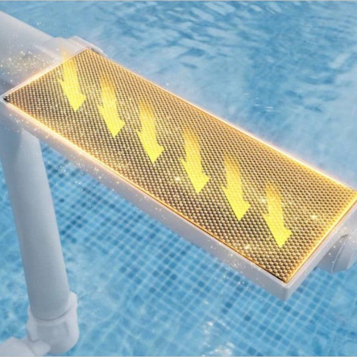 Solcelledrevet poolfontæne med dobbelte vandbuer og RGB-LED
