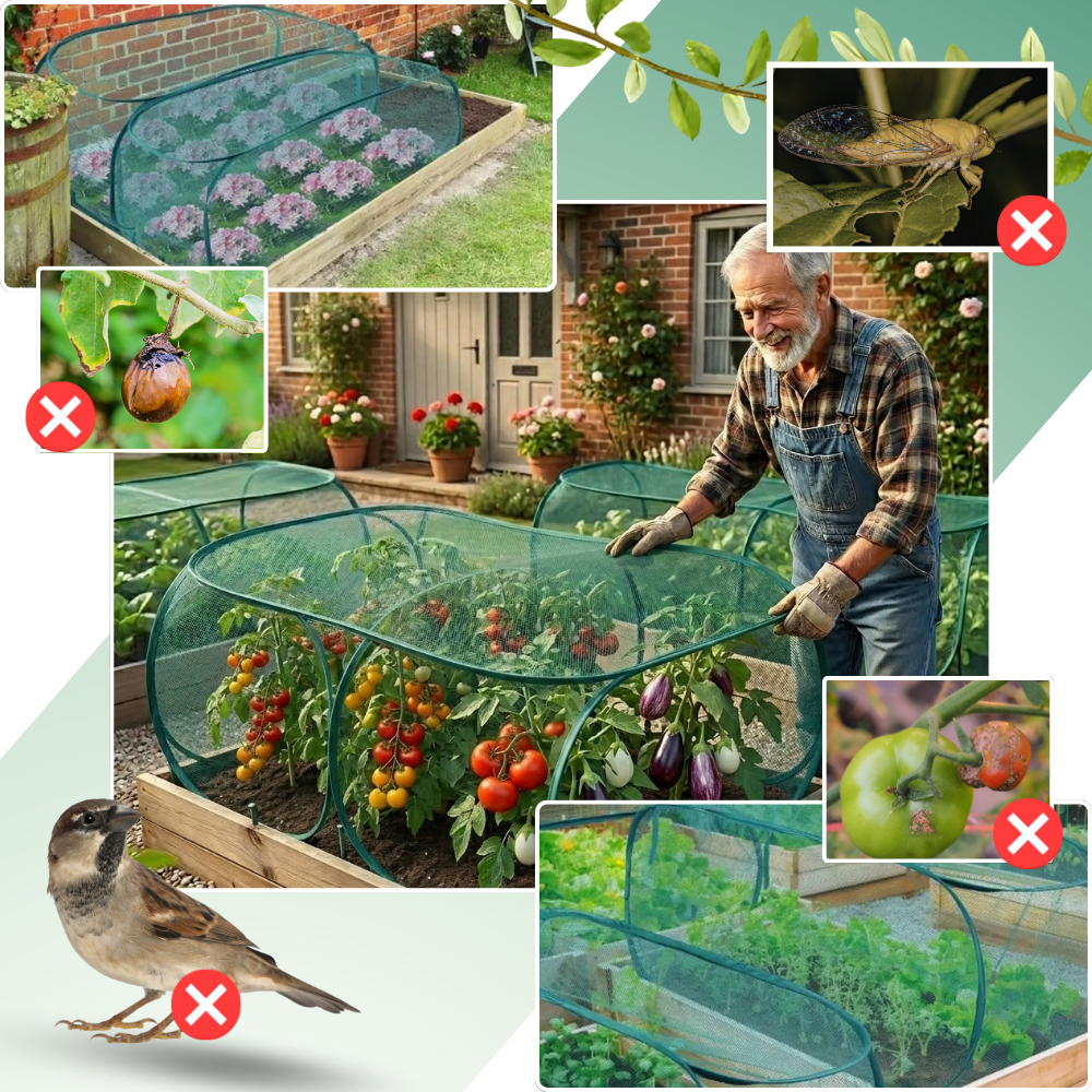 Sikker, åndbar mesh-plantebeskytter