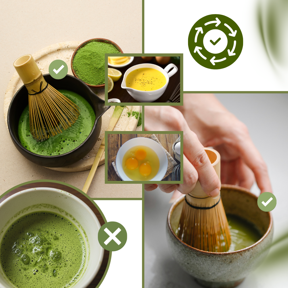 Glidende blanding Matcha-piskeris