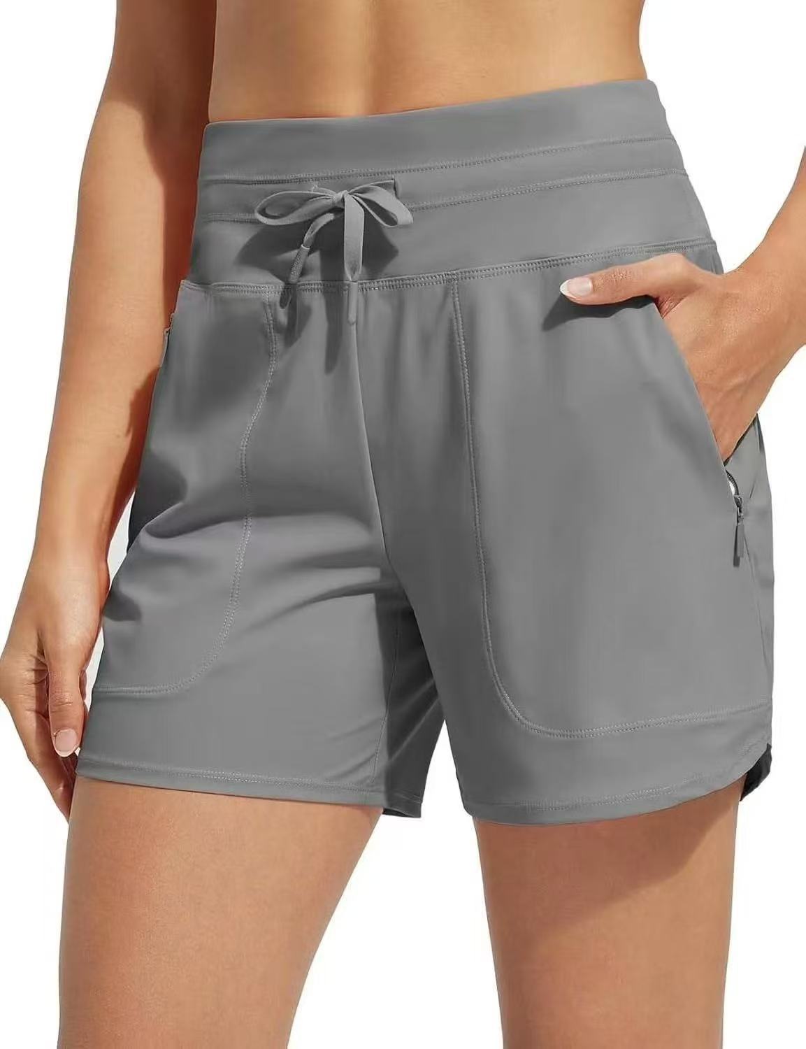 Kvinder Højtaljede hurtigtørrende badeshorts