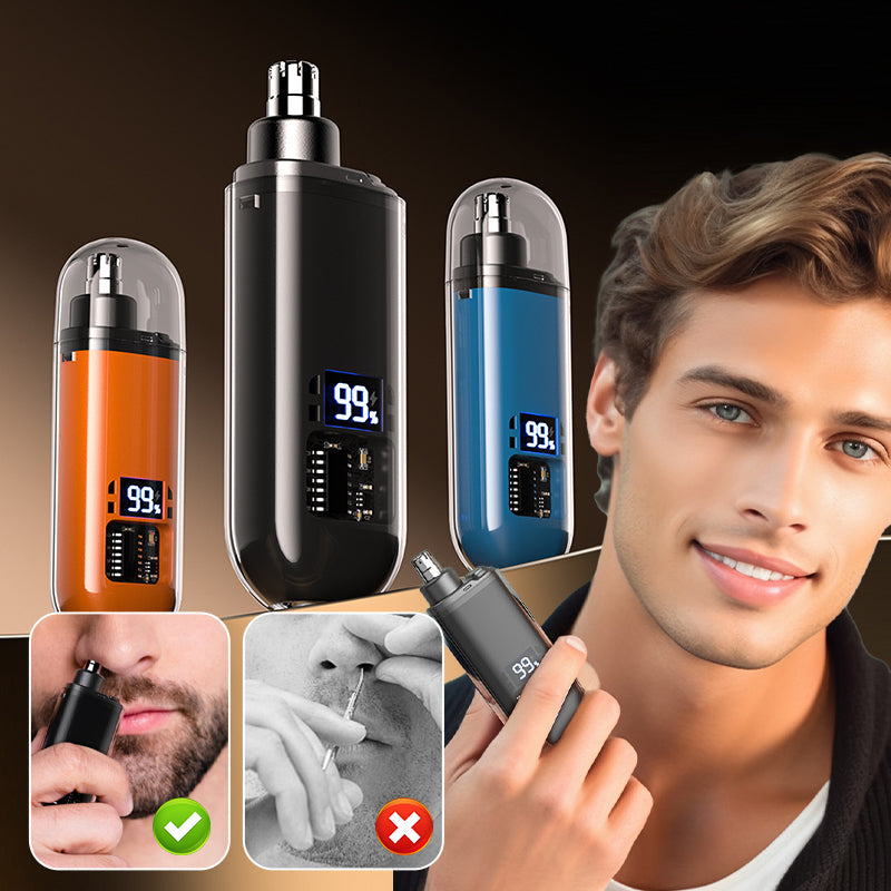 Tondeuse électrique étanche pour poils du nez avec écran LED