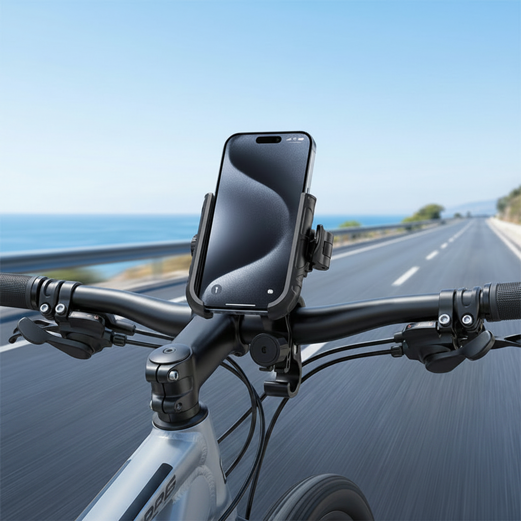 Telefonholder til cykel med hurtigkobling og justerbar vinkel