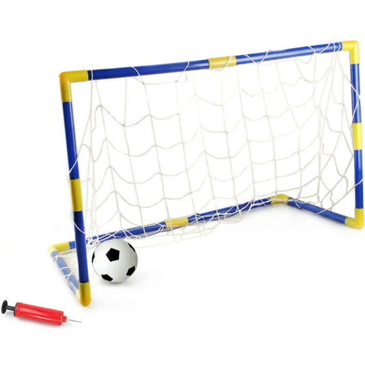 Bærbart fodboldmål til børn med pumpe
