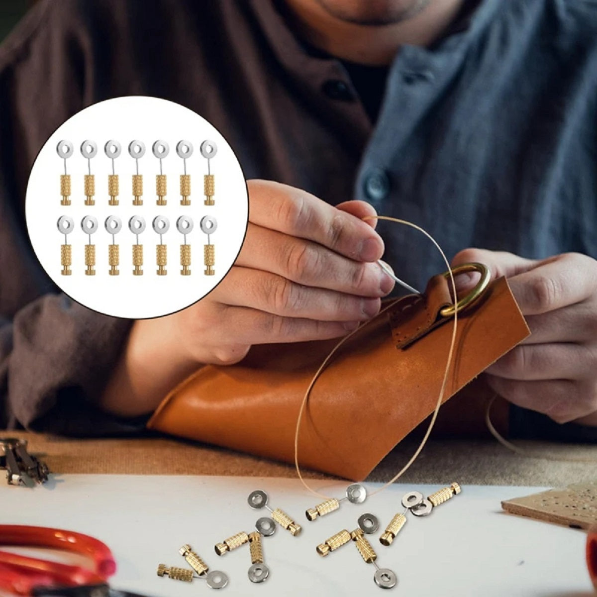 Positioneringsnåle til lædersutur