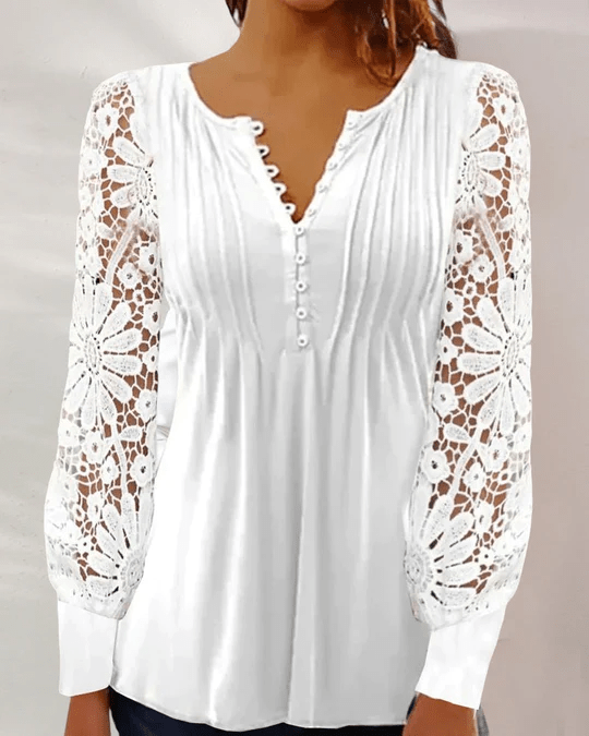 Elegant Bluse Med Lange Ærmer