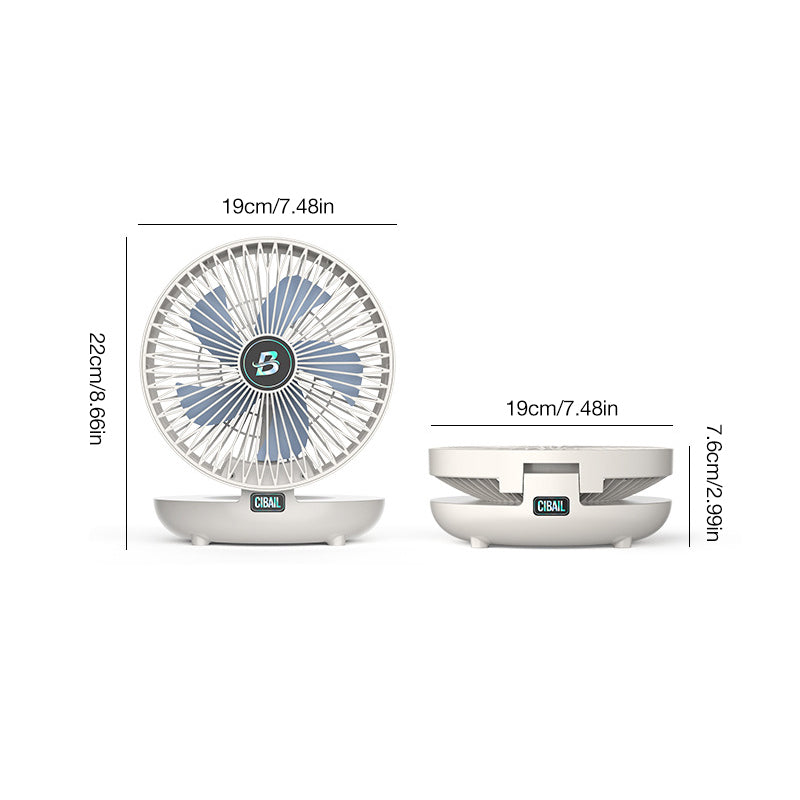 Kompakt og justerbar ventilator til luftcirkulation